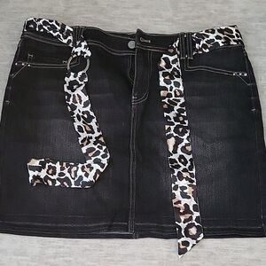 White House Black Market Black Denim Skirt